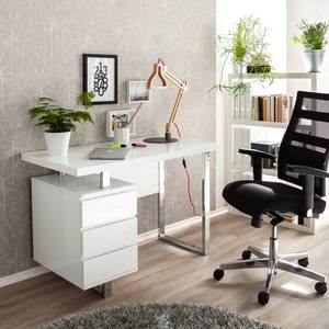 Bureau Paddington II Blanc brillant - Avec 1 caisson