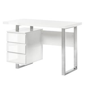 Bureau Paddington II Blanc brillant verni - 1 caisson à tiroirs