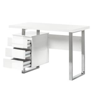 Bureau Paddington II Blanc brillant - Avec 1 caisson