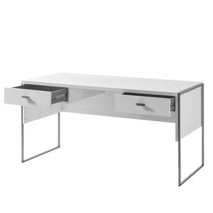 Bureau Pryor II witte pijnboomhouten look/zilverkleurig