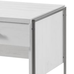 Schreibtisch Pryor II Pinie Weiß Dekor / Silber