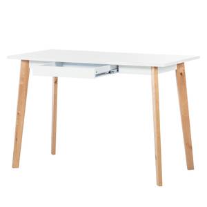 Bureau Raven massief berkenhout/wit