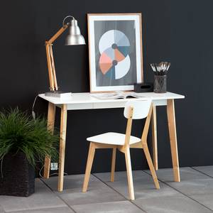 Bureau Raven massief berkenhout/wit