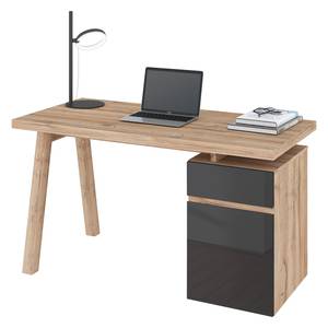 Bureau Rya Hoogglans grijs/Balkeneikenhout look