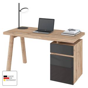Schreibtisch Rya Hochglanz Grau / Balkeneiche Dekor