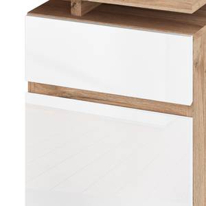 Bureau Rya Hoogglans wit/Balkeneikenhout look