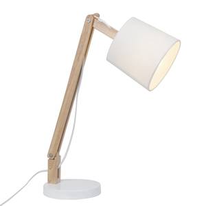 Lampe de bureau Carlyn Tissu / Chêne massif - 1-ampoule