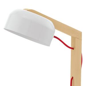 Lampe de bureau Gizzera Acier / Hêtre massif - 1 ampoule - Blanc / Hêtre