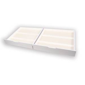 Set 2 tiroirs pour lits superposés Blanc - Bois massif - 97 x 23 x 85 cm