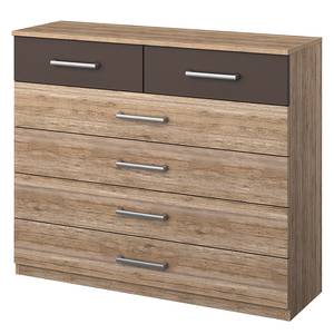 Commode met lades Barcelona II San Remo eikenhouten look/lavagrijs Ladenkast Barcelona II - San Remo eikenhout/alpinewit