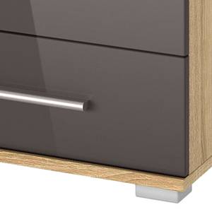 Commode à tiroirs Quadra II Imitation chêne de Sonoma / Gris lave brillant