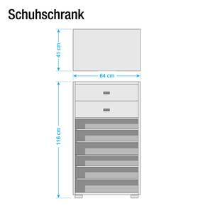 Schuhkipper Calvi Pinie Weiß Dekor / Eiche Navarra Dekor