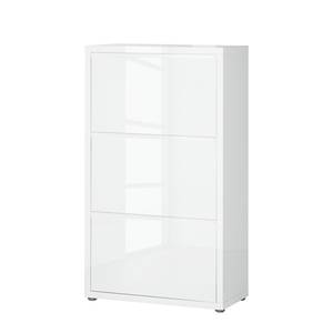 Armoire à chaussures Daytona Blanc brillant - Hauteur : 120 cm