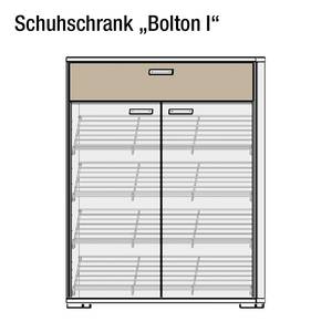 Schuhschrank Bolton I Weiß/Eiche massiv