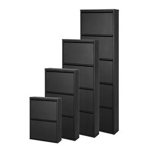 Scarpiera Cabinet Metallo nero Nero 4 sportelli a ribalta - Altezza: 140 cm