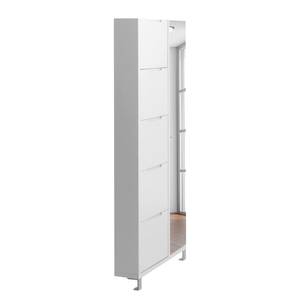 Armoire à chaussures MiPuro Blanc - Porte avec miroir sur la droite