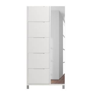 Armoire à chaussures MiPuro Blanc - Porte avec miroir sur la droite