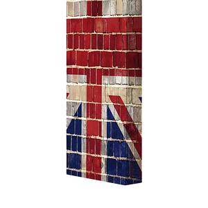 Schoenenkast UK bakstenen look met Union Jack motief