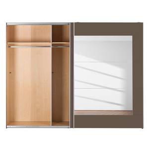 Armoire à portes coulissantes Alegro Blanc alpin / Verre lava - Largeur : 271 cm