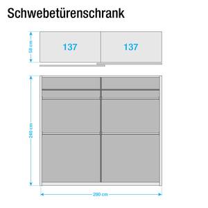 Schwebetürenschrank Ambrosia Hochglanz Weiß - 280 x 240 cm - 2 Türen