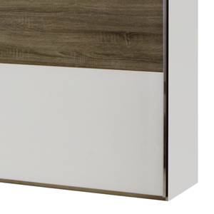 Armoire à portes coulissantes Ancona Imitation chêne truffier - Blanc alpin / Imitation chêne truffier - Largeur : 200 cm - 2 porte - Sans cadre passepartout - Sans éclairage