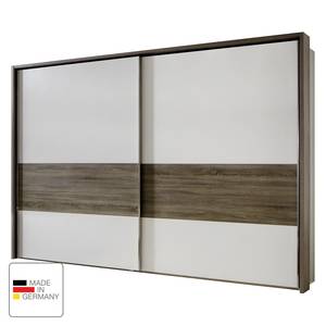 Armoire à portes coulissantes Ancona Imitation chêne truffier - Blanc alpin / Imitation chêne truffier - Largeur : 300 cm - 2 porte - Avec cadre passepartout - Sans éclairage