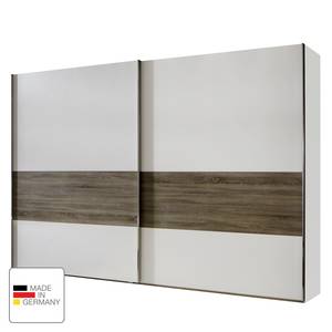 Zweefdeurkast Ancona truffeleikenhouten look - Alpinewit/truffeleikenhouten look - Breedte: 300 cm - 2 deuren - Zonder passe-partout lijst - Zonder verlichting