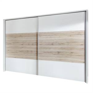 Schuifdeurkast Arizona Sleep Alpinewit/santana eikenhouten look - Breedte: 300 cm - Met passe-partout lijst - Zonder verlichting