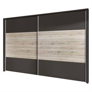 Schuifdeurkast Arizona Sleep Havanna/santana eikenhouten look - Breedte: 250 cm - Met passe-partout lijst - Zonder verlichting