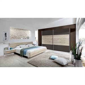 Schuifdeurkast Arizona Sleep Havanna/santana eikenhouten look - Breedte: 300 cm - Zonder passe-partout lijst - Zonder verlichting