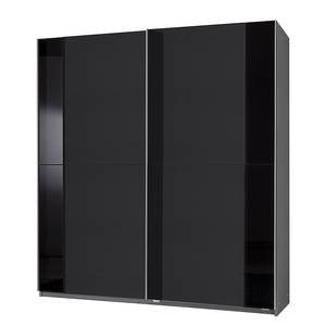 Armoire à portes coulissantes Arnaud Anthracite / Aluminium / Noir - Largeur : 135 cm