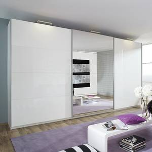 Armoire portes coulissantes Beluga Plus Blanc alpin / Blanc brillant - 360 x 223 cm