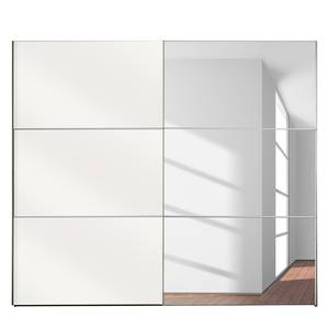 Schwebetürenschrank Bianco Alpinweiß / Spiegelglas - Breite: 250 cm