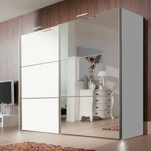 Schwebetürenschrank Bianco Alpinweiß / Spiegelglas - Breite: 250 cm