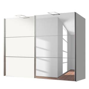 Armoire à portes coulissantes Zuri Blanc alpin / Verre de miroir - Largeur : 250 cm