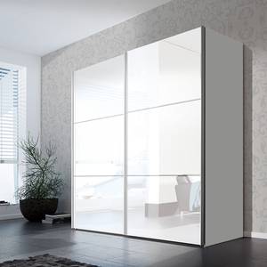 Armoire à portes coulissantes Zuri Blanc brillant - Largeur : 200 cm