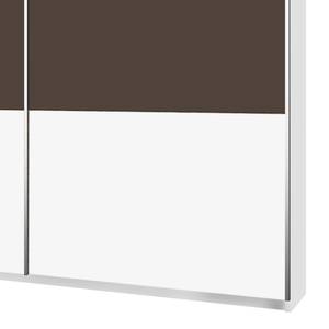 Armoire à portes coulissantes Borba Blanc alpin / Verre lava - Largeur : 218 cm