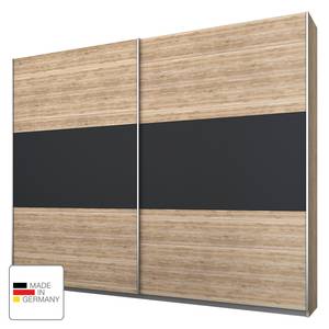 Schwebetürenschrank Borba Eiche Sanremo Hell Dekor / Grau - Breite: 218 cm