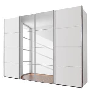 Armoire à portes coulissantes Brüssel Blanc alpin - 270 cm (4 portes) - 2 portes avec miroir - Blanc alpin - Largeur : 270 cm - 2 miroir