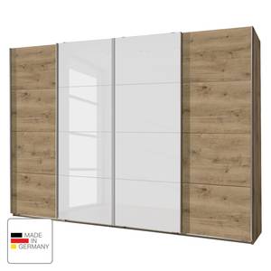 Armoire à portes coulissantes Brüssel Imitation chêne parqueté - 270 cm (4 portes) - Sans portes miroir - Imitation chêne parqueté - Largeur : 270 cm - Sans portes miroir