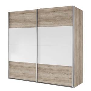 Armoire à portes coulissantes Bustas Imitation chêne de San Remo clair / Blanc alpin - Largeur : 226 cm