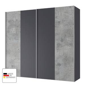 Schwebetürenschrank Cando Beton Dekor / Graphit - Breite: 200 cm - 2 Türen