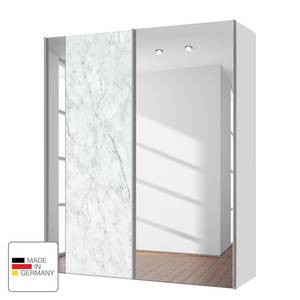 Armoire à portes coulissantes Cando Imitation marbre / Verre miroir - Largeur : 150 cm - 2 porte