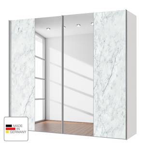 Zweefdeurkast Cando Marmer look/Spiegelglas - Breedte: 200 cm - 2 deuren