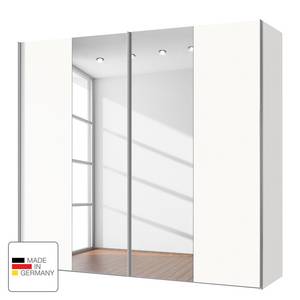 Schwebetürenschrank Cando Polarweiß / Spiegelglas - Breite: 200 cm - 2 Türen