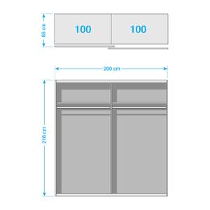 Armoire à portes coulissantes Yorkton Blanc - Largeur : 200 cm