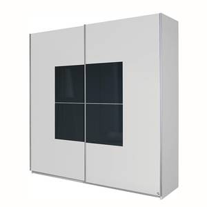 Schwebetürenschrank Corridore Alpinweiß/Glaauflage Basalt - Schrankbreite: 136 cm - 2-tüig