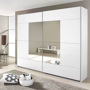 Armoire à portes coulissantes Crato Blanc alpin / Verre de miroir - Largeur : 218 cm