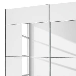 Schuifdeurkast Crato Alpinewit/spiegelglas - Breedte: 218 cm