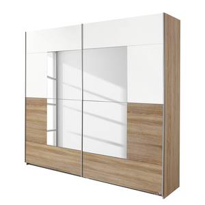 Armoire à portes coulissantes Crato Imitation chêne de Sonoma / Blanc alpin - Largeur : 261 cm